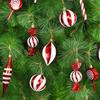 1set Electroplated Stripe Christmas Ball Ornaments Christmas Tree DIY Decoration Accessories Navidad Home Decoration Supplies