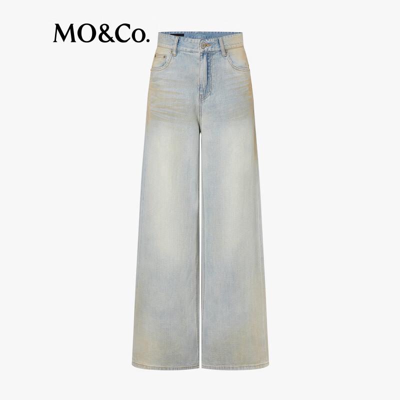 MO&Co. Women's Vintage Wash Straight-Leg Jeans