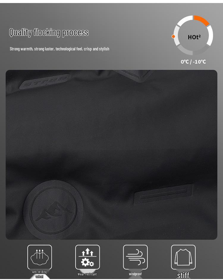 Herren Grüne Weiße Entendaunen Winterjacke - Stehkragen, Dick, Warm, Modisches 2025 Design