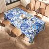 Nowoczesny Niebiesko-Biały Ceramiczny Nadruk Obrus Domowy Dekor Prostokątna Dekoracja Jadalni 150X240Cm -