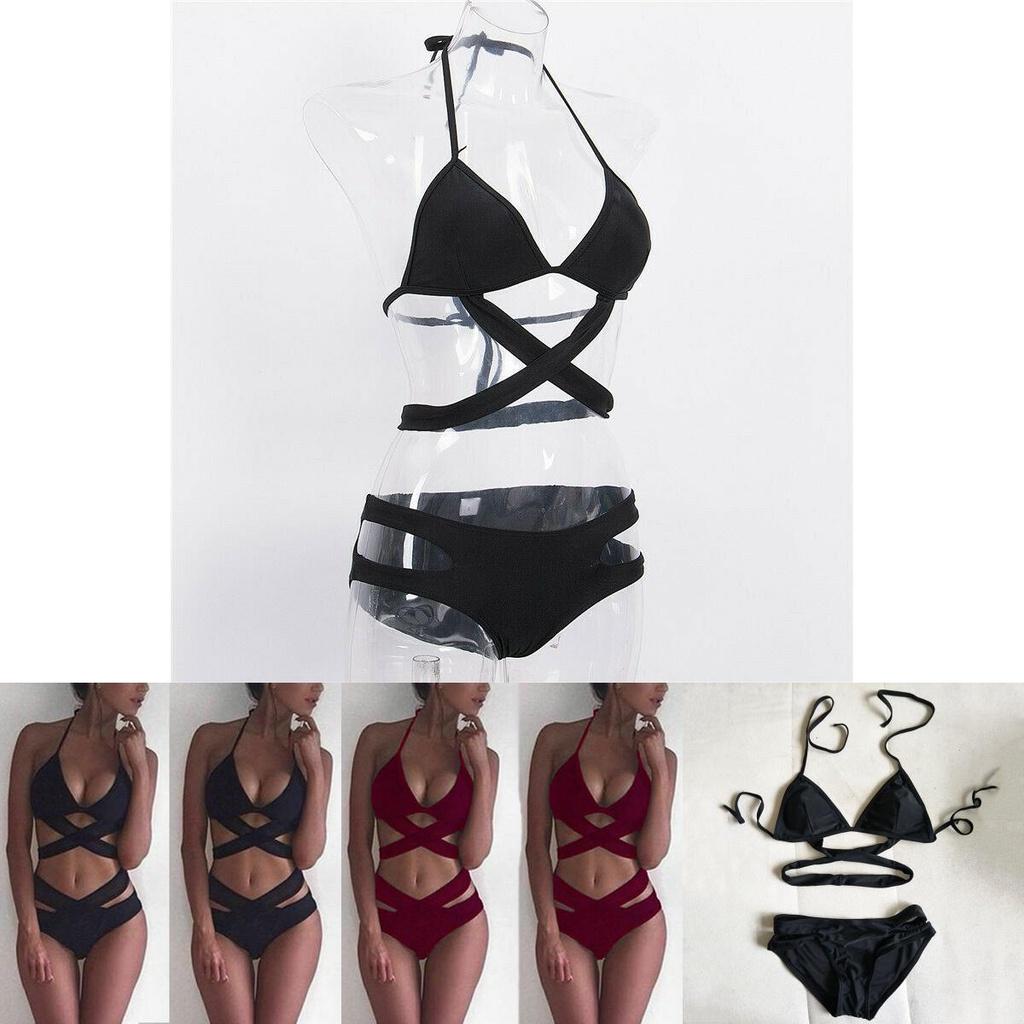 Elegant Women High Waisted Bikini Set With Padded Push-up Bra And Adjustable Straps