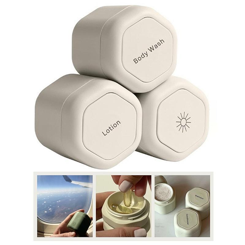 3 Stück Tragbarer Magnetischer Kosmetikspender Reiseaufbewahrung Magnetischer Stapelspender Flasche Für Gesichtscreme Sonnencreme Organizer