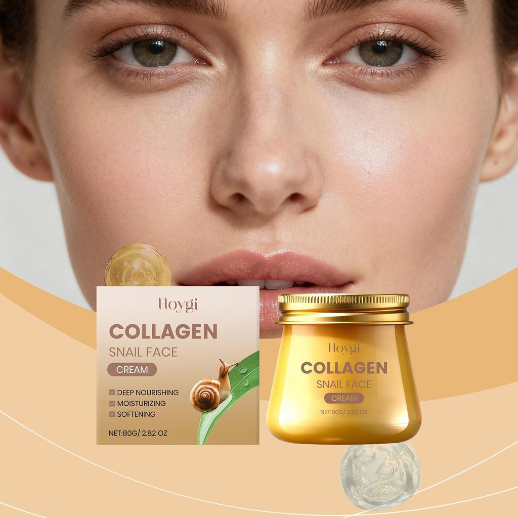 Snail Mucin Collagen Cream Anti Wrinkle Firming Hydrating Face Cream Improves Skin Elasticity & Texture Smoothing Face Skincare