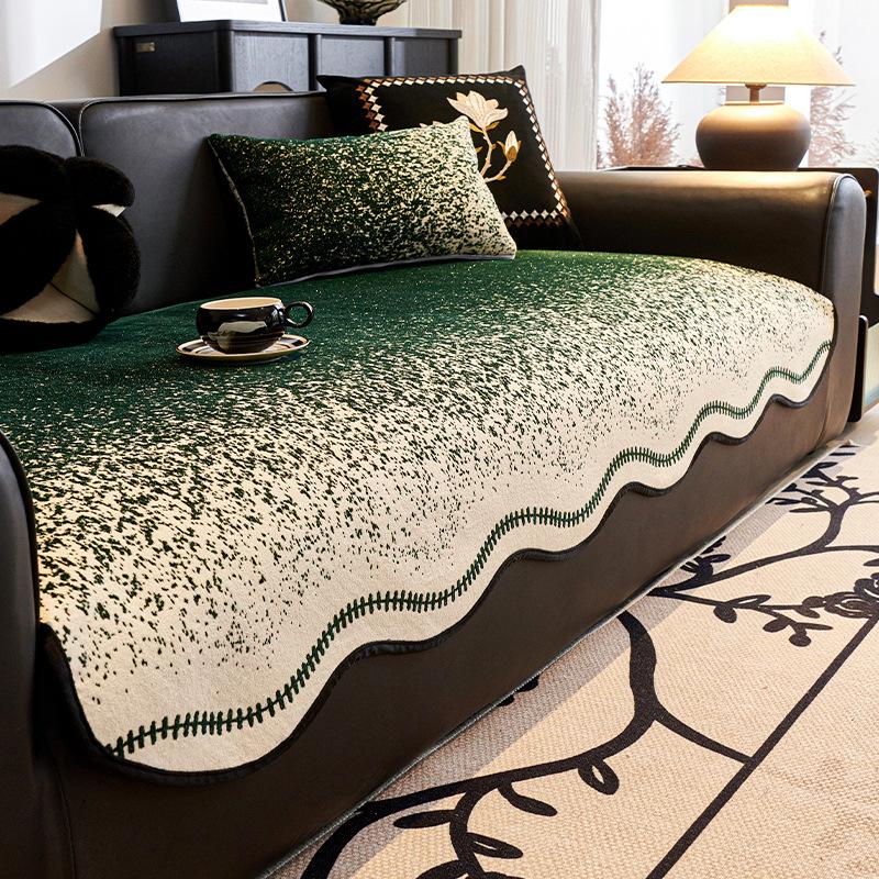 

Light Luxury High-End Special-Shaped Irregular Leather Sofa Cushion New Four-Season Universal Straight-Row Sofa Seat Cushion Cover 90*70cm