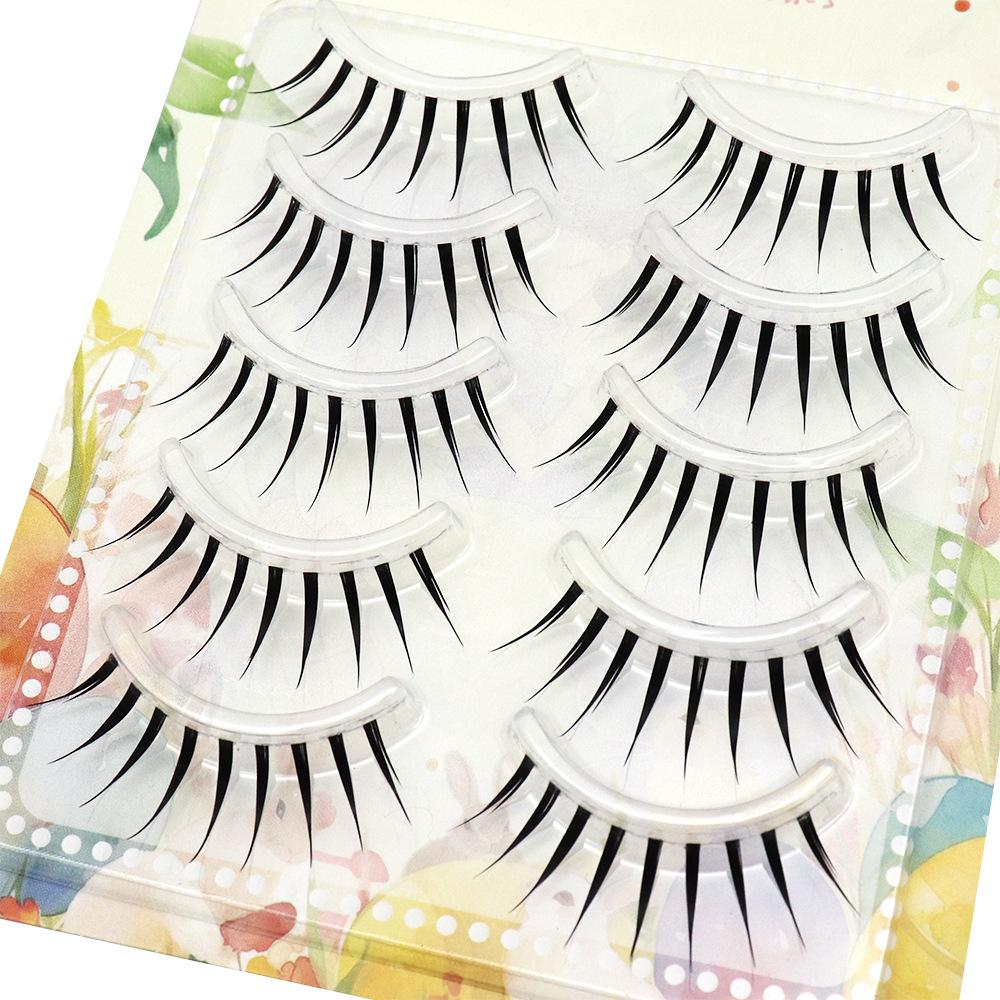 Saeda Ayare Ray 02 Fine Pointed Tail False Eyelashes - Japanese Cluster Style, Sakura Girl, Transparent Band