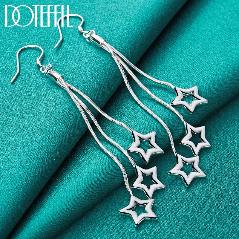 925 Sterling Silver Star Shaped Pendant Fashion Jewelry