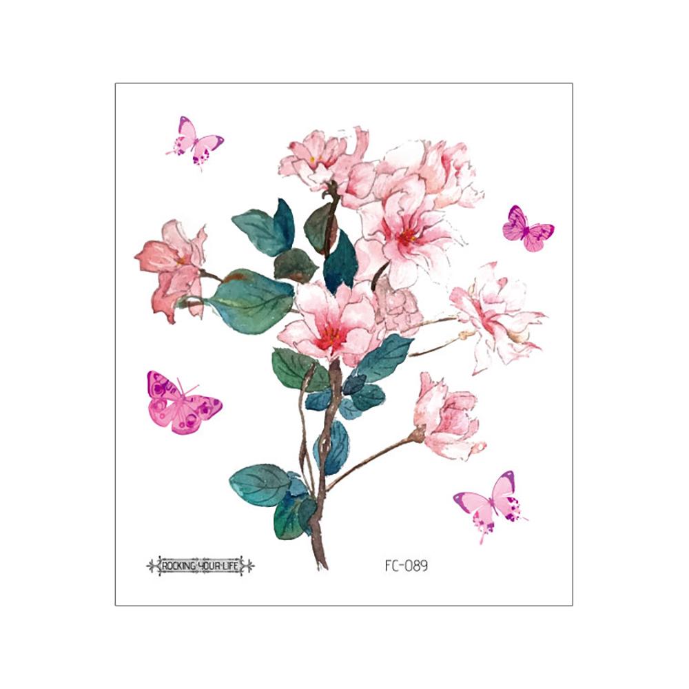 Waterproof Cherry Blossom Tattoo Sticker - Elegant Small Fresh Flower Design for Arm or Collarbone