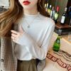 Autumn and Winter Women's Bottoming Shirt Knitwear Half High Neck Thin Section of The Inner Sweater Long-sleeved Tops