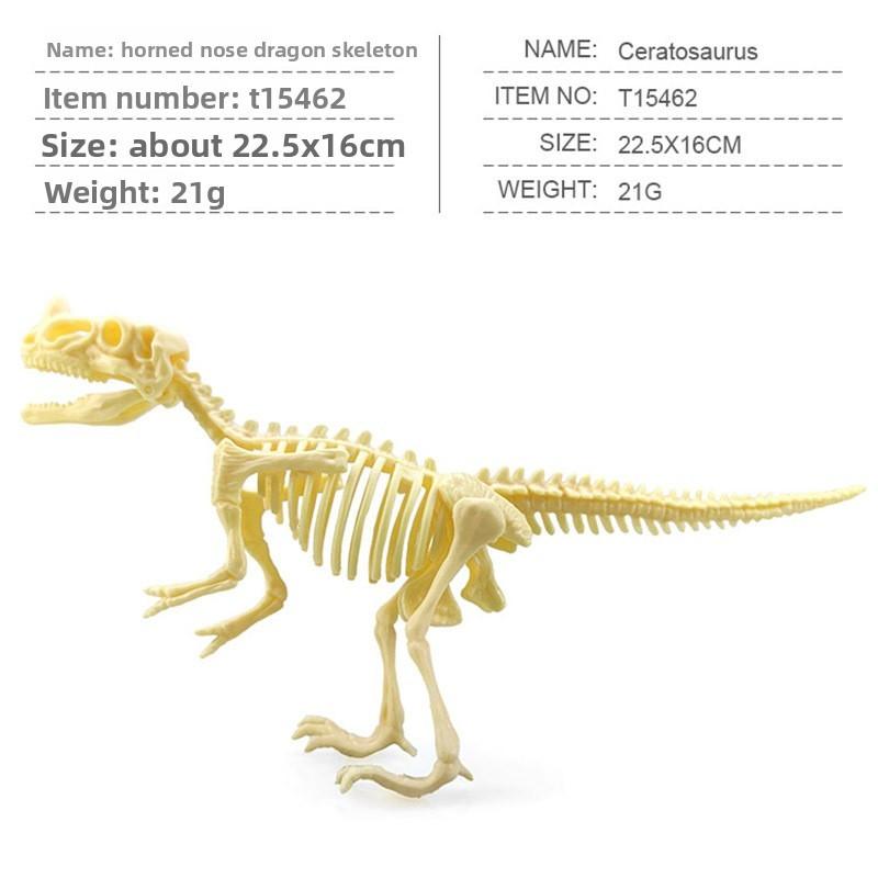 Fossil Dinosaur Skeleton Model With Plastic Material For Kids Educational Decor