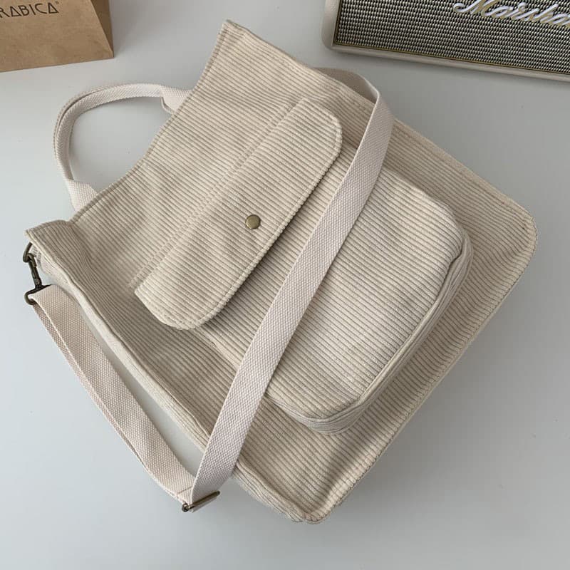 Women's Corduroy Tote Bag Crossbody Shoulder Bag