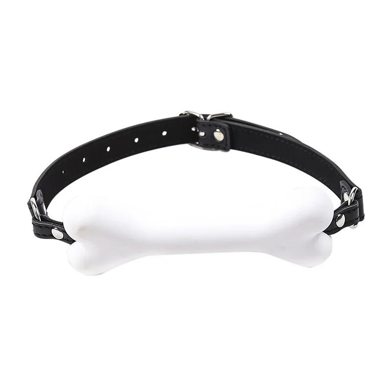 2 Colors Soft Harness Mouth Silicone Dog Bone Ball Gag Open Mouth Gag Bdsm Bondage Slave Gag Sex Products Sm Sex Toys for Women
