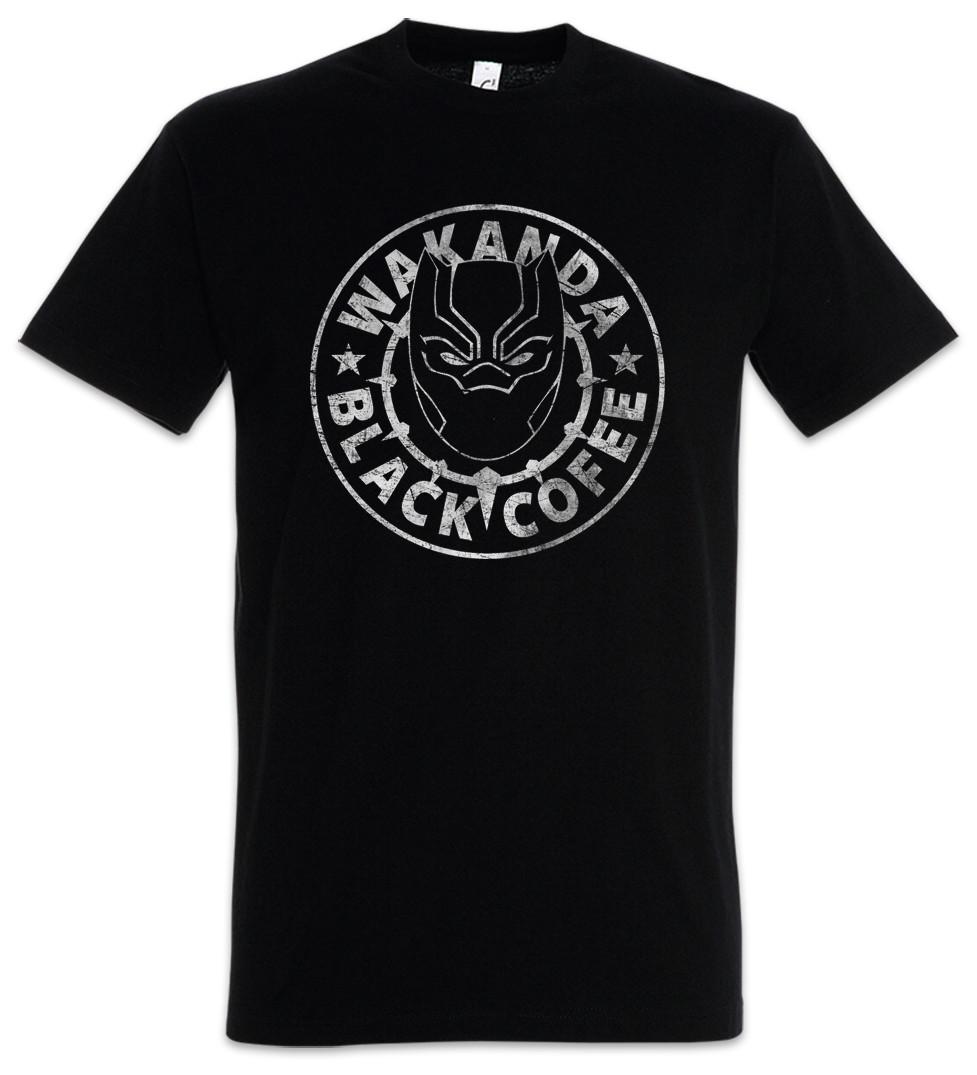 Wakanda Black Coffee T-Shirt Mens Womens Tees Top Black Fun Kingdom Chadwick Panther Boseman XL