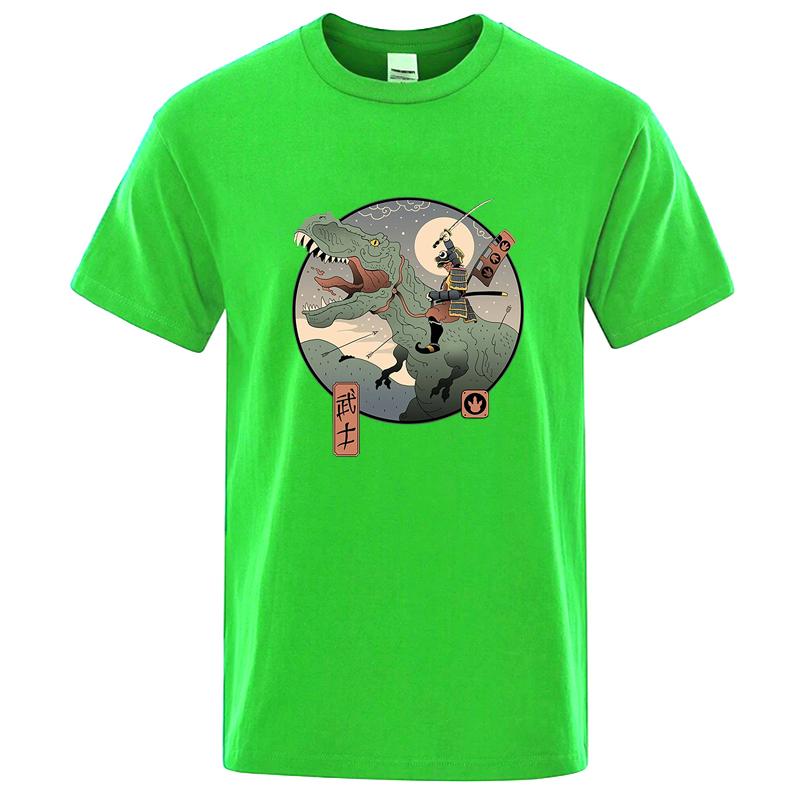 Summer Mens Tshirt High Quality 100 Cotton Anime Dinosaur Printing Casual Cool Loose Oneck Men Tshirt Male Tops for Men