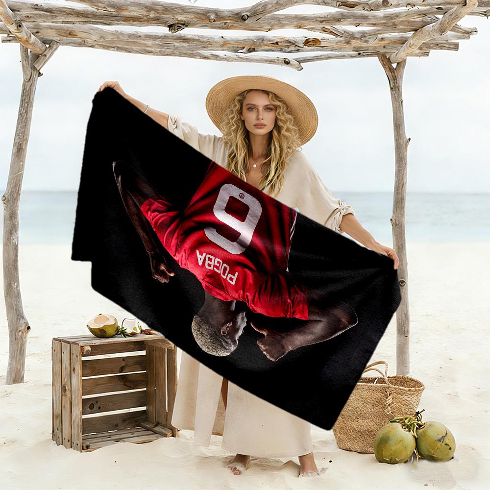 Man United's Paul Pogba Beach Towel Quick-Dry Soft Microfiber Comfortable Lightweight