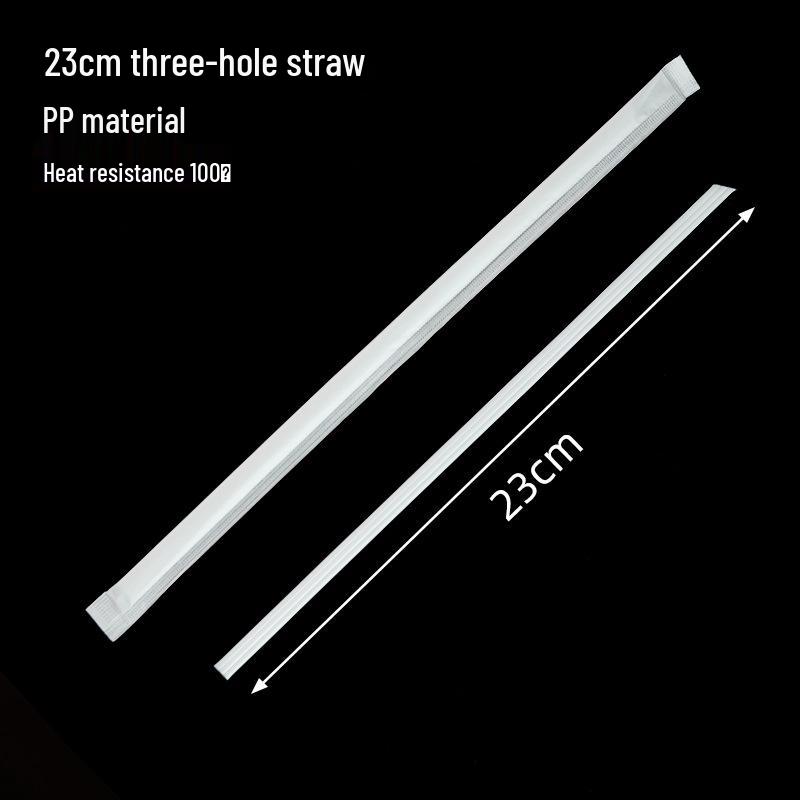 Individually Wrapped Biodegradable Black Straws for Hot Drinks - Thick & Thin, PLA, 2000 pcs.
