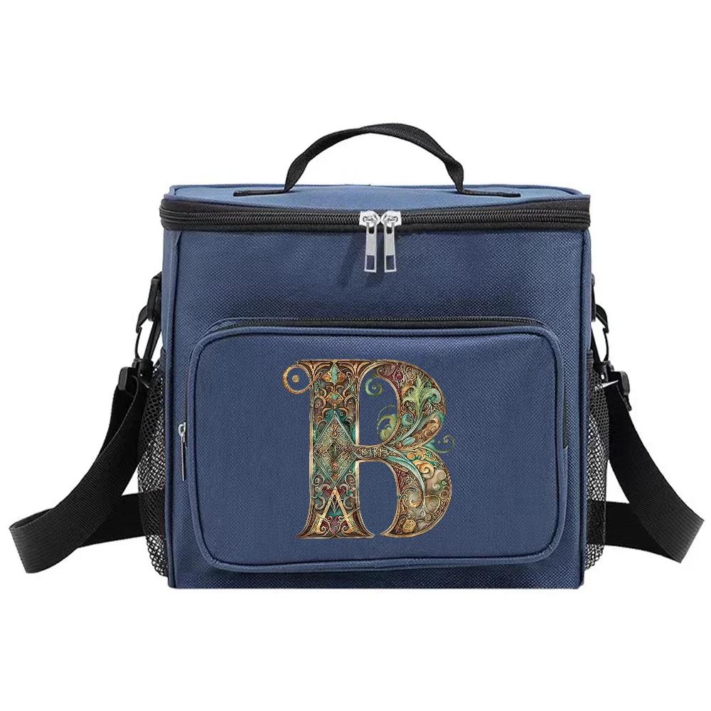 Lunch Bag Insulated Bags Cooler Box Thermal Organizer Handbag Shoulder Storage Lunchbag for Student Graphic Letter Printing