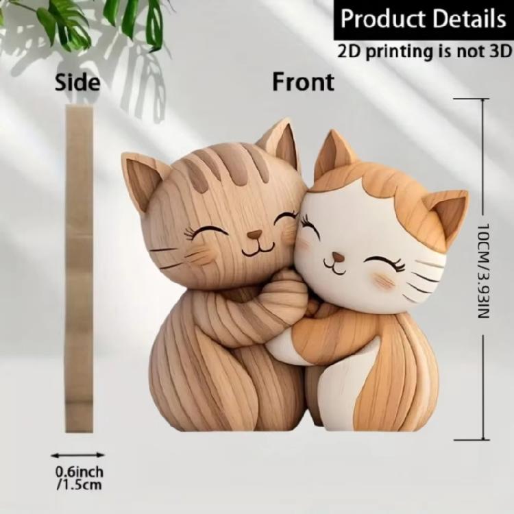 Carved Wooden Cats/Dog Figurines Table Ornament Cats/Dog Statue Sculptures Collectibles Home Decors Art Carving Work
