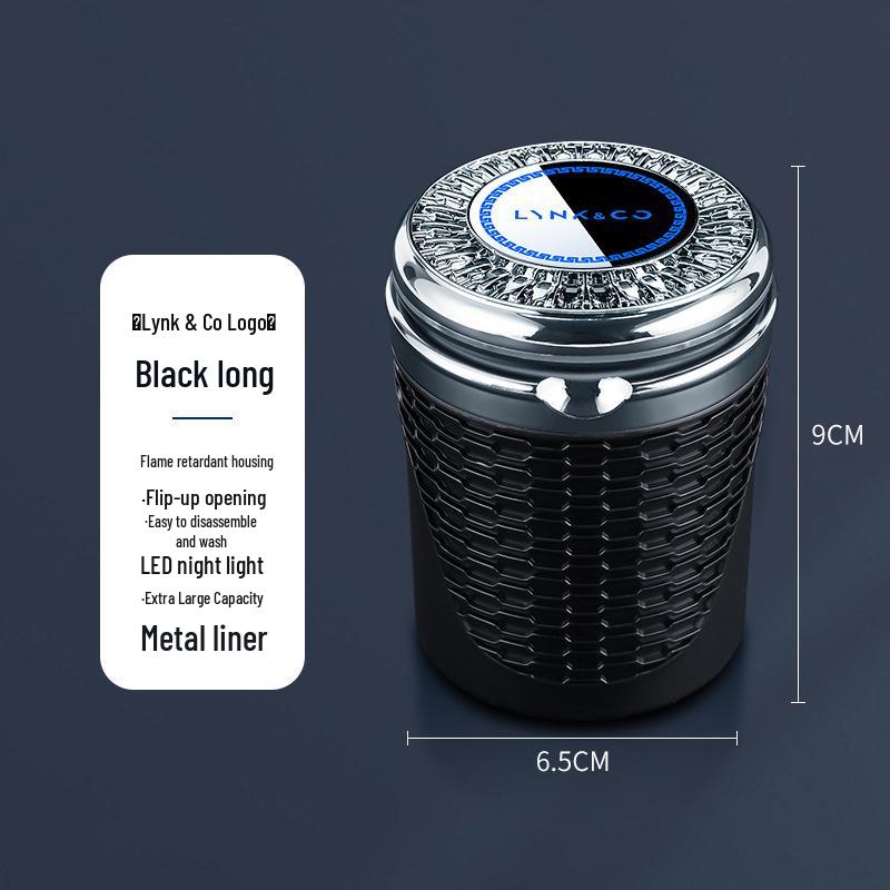 Compatible Lynk & Co Ashtrays for Models 03, 09, 01, 06, 05, 02, ZERO - With Cover & LED Light.