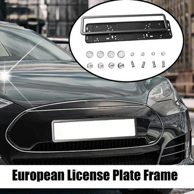 European Car License Plate Frame Auto License Plate Holder Stylish Stainless Steel Number Plate Bracket Vehicle Accessories