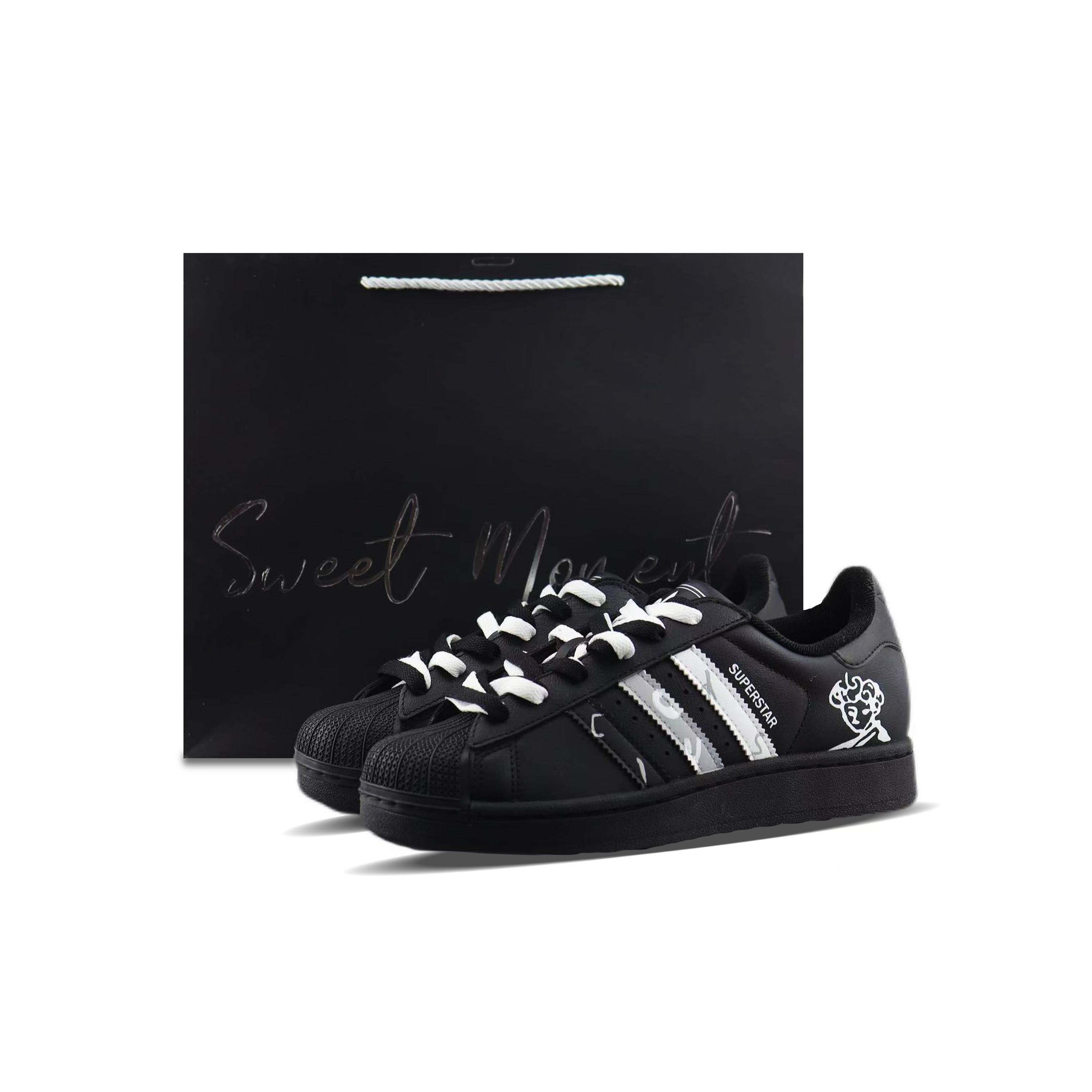 

Adidas Originals Superstar 2 Abrasion Resistant Low top Skateboard Shoes Unisex Black White Gray JI0079(Team129--) 38