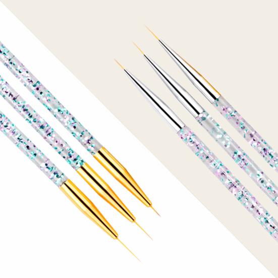 Yousheng 3Pcs Nail Drawing Pens Unique Pattern Ultra-thin Acrylic Nail Art Carving Pens DIY Manicure Gadget for Women