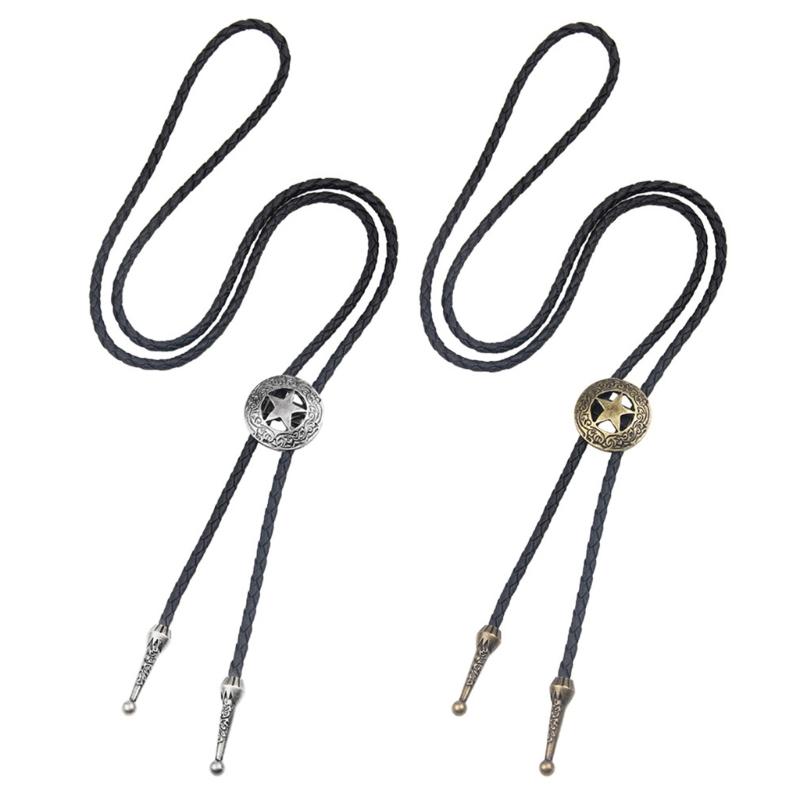 Star Pendant Faux Leather Rope Bolo Tie Shirt Collar Necktie Jewelry Accessories