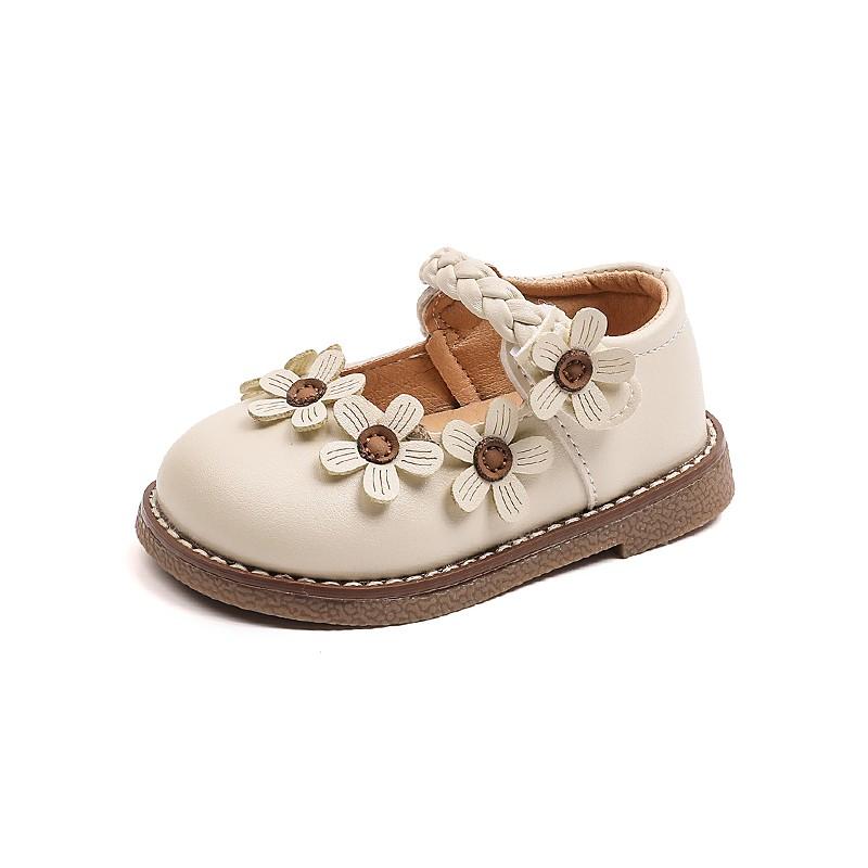 

Toddler Flat Shoes Sweet Flowers Weave Kids Walking Shoes Princess Style New Fashion Baby Walking Shoes Soft Size 16-26 25
