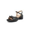 New rubber non-slip soft-soled broadband sandals casual solid color platform sandals women's buckle round head size sandals