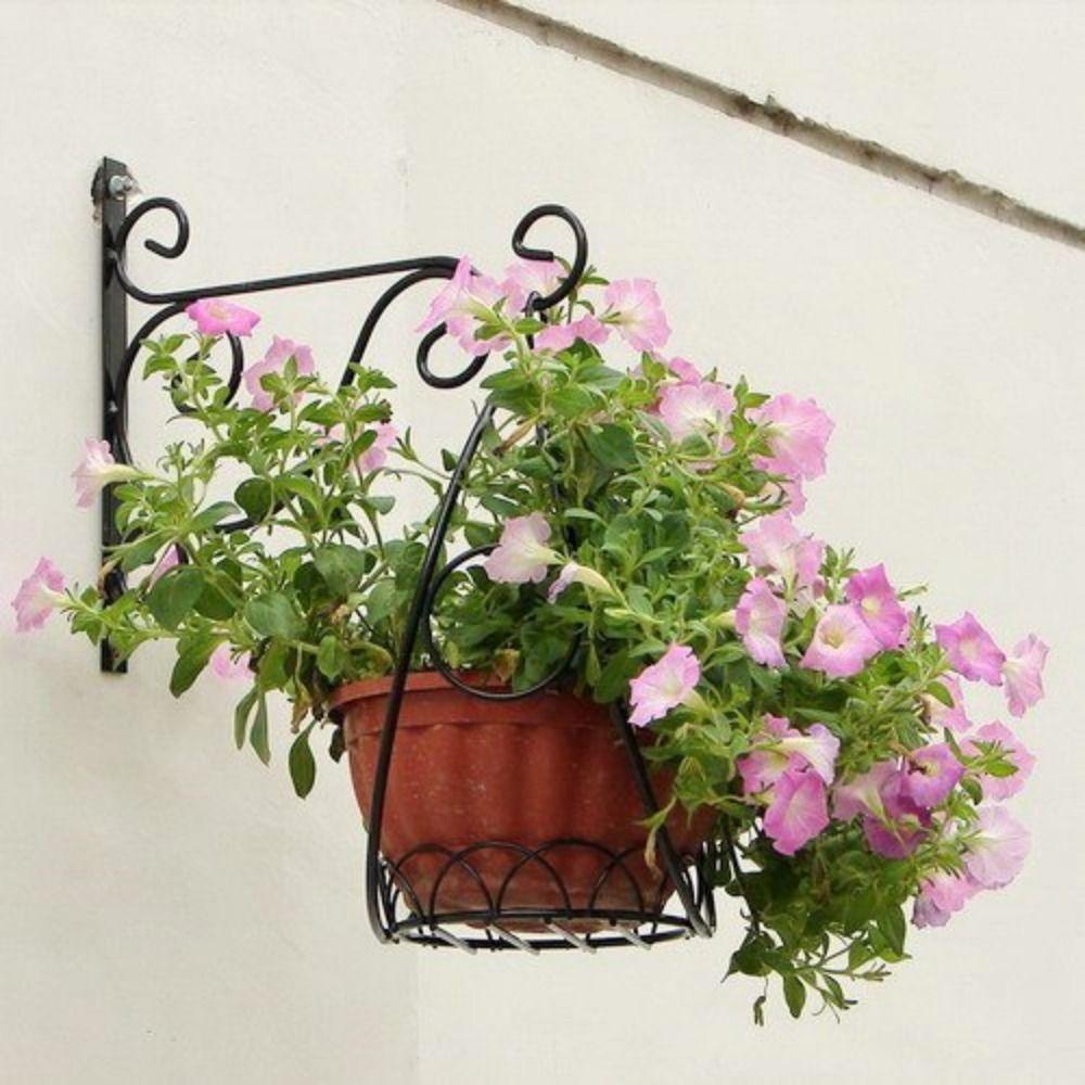 Bird Hanging Flower Basket Brackets Black Wall Mounted Plant Hanger Garden Plant Hanger Hook
