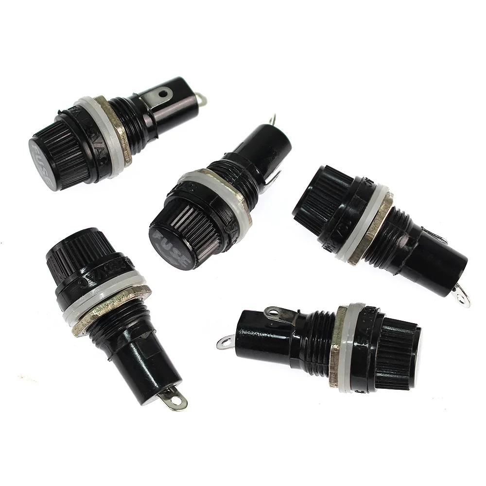 5/72/100PCS Panel Mounted Glass Fuse Holder 5x20mm 6x30mm Insurance Tube Socket Fuse Holder Glass Tube Fuse Holders Assorted Kit