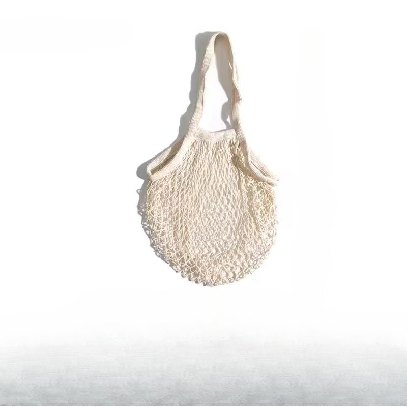 

Портативные многоразовые продуктовые сумки, сетчатые сумки для фруктов и овощей, моющиеся хлопковые сетчатые сумки на шнурке, органический органайзер, хозяйственная сумка-сетка с ручками Length бежевый