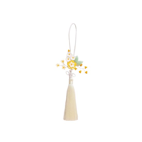 Floral Hanbok Norigae Traditional Korean Decorative Ornament Yellow