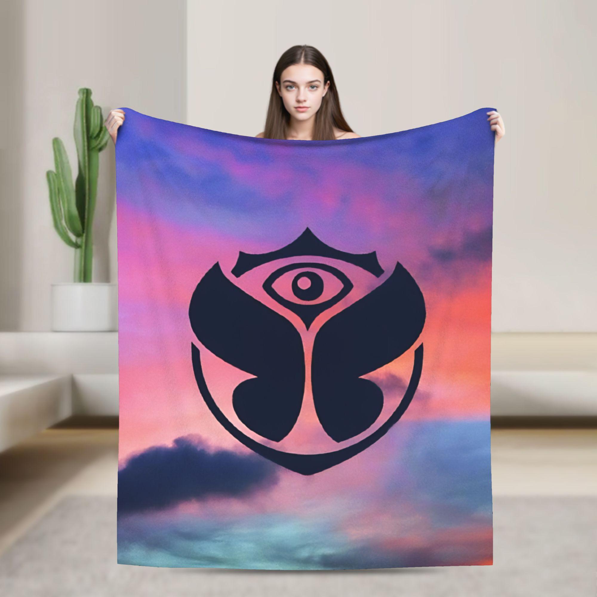 

Tomorrowlands Music Festival Flannel Blanket Warm Soft Throw Blanket for Outdoor Decorative Novelty Bedspread Sofa Bed Cover 30x40in