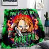 1Pc Horror Character Print Flannel Blanket, High Quality Comfortable for All Seasons, Home Decor, Warmth and Comfort, Perfect for Gifts