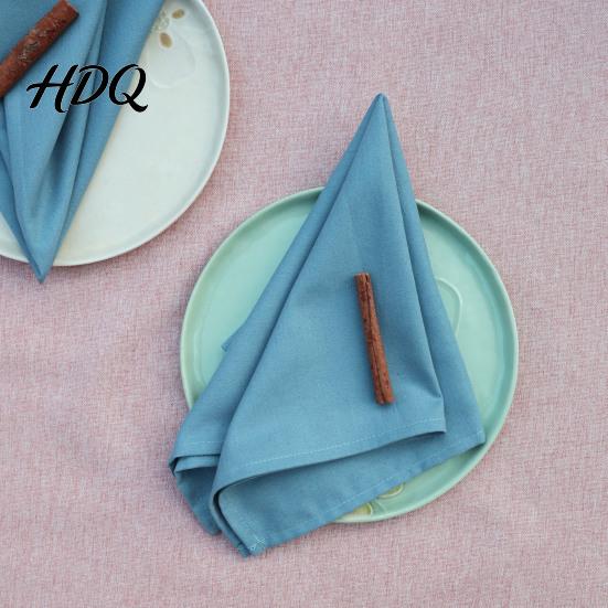 Soft Fabric Napkins Rustic Cloth Napkin 16 Inch Solid Color Linen Machine Kitchen Washable Farmhouse Style Napkin for Wedding Bridal Shower