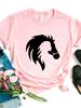 Horse Head Print T Shirt Women Short Sleeve O Neck Loose Tshirt Summer Women Tee Shirt Tops Camisetas Mujer
