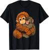 Babyaffe Schlagt Mama Affe Spielzeug Warme Umarmung Süßes T-Shirt