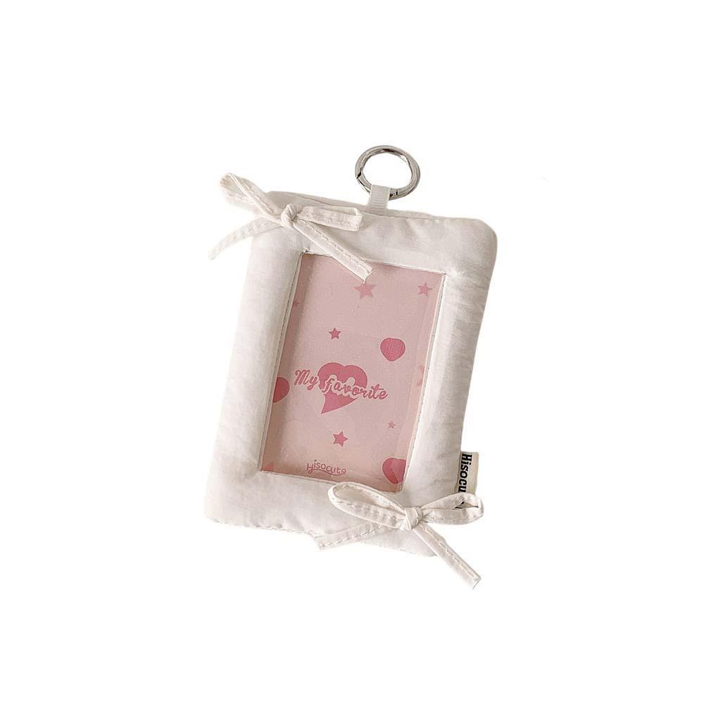 Bowknot Photo Photocard Frame with Keychain Idol Card Display Protector  Card Decor
