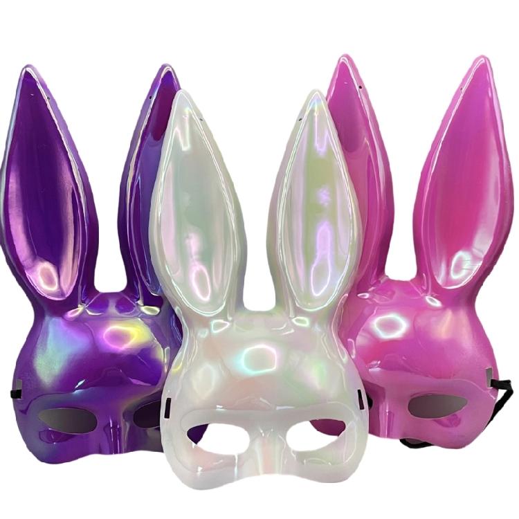 Lovely Masquerades Mask Rabbit Ears Mask Rabbit Half Face Mask Cosplay Halloween Costume Accessory for Birthday Party