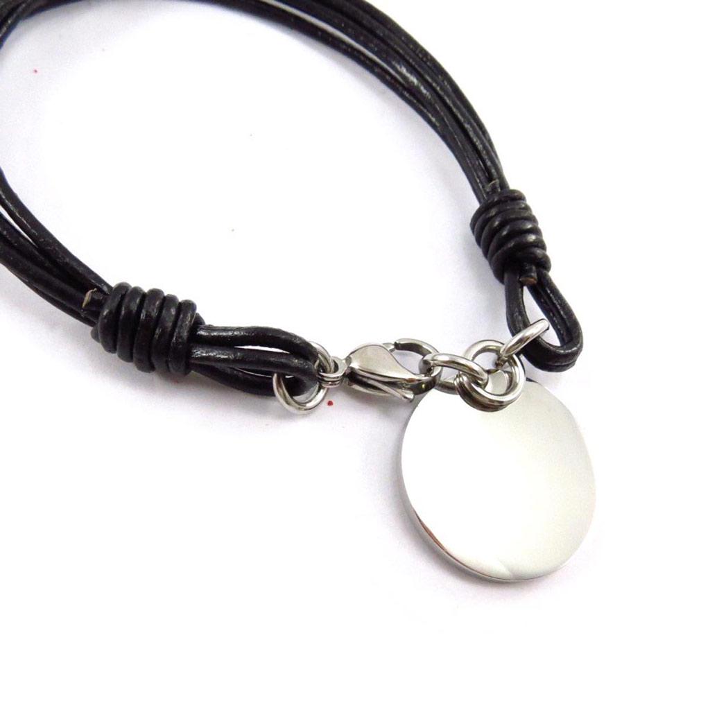 Les Trésors De Lily [J6860] - Bracelet acier 'Chorégraphie' noir argenté