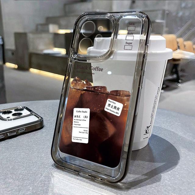 

Ins Ice Coffee прозрачный чехол для телефона iPhone 14 Pro Max чехол для iPhone 11 12 13 14 Plus 7 8 Xs Max X Xr Se 2020 2022 противоударный чехол For iPhone 14Pro Max