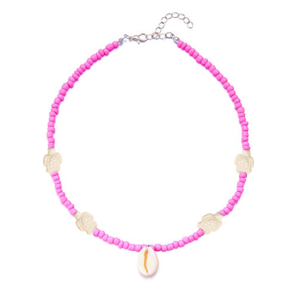 Colorful Shell Pendant Necklace Delicate Charm Beaded Necklace  Korean Fashion