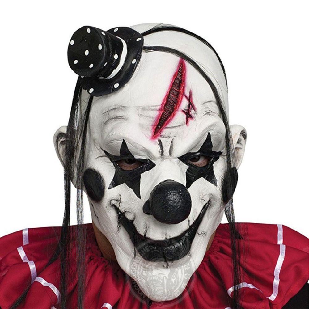Dress Up Halloween Full Face Mask Latex Joker Mask Halloween Clown Facemask  Halloween Decor