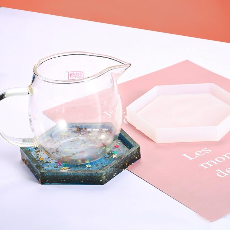 Placemat Tray Molds DIY Coaster Silicone Molds Epoxy Square Round Hexagon Molds for DIY Resin Casting Home Decoration