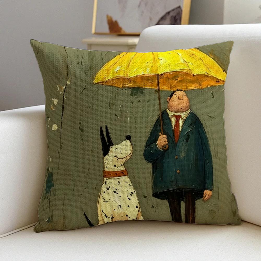 Copricuscino d'Arte P-Sam Toft Set Federe in Lino Naturale, Decorazione All-In-One per Divano, Camera da Letto e Sedia