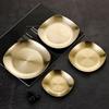 Stainless Steel Seasoning Dish Golden Korean Pickle Dishes Bone Dish   Table Sauce Appetizer