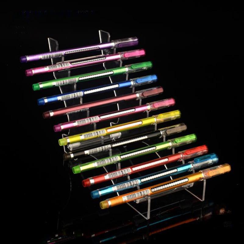 Transparent Acrylic Pen and Pencil Holder Display Rack for Stationery, Eyebrow Pencils, and Children's Hairpins.