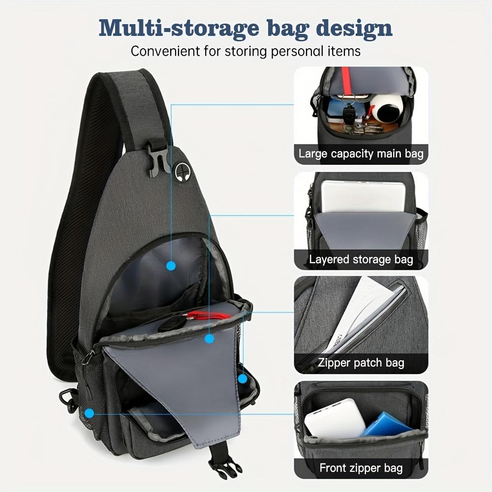 Sling Bag Lightweight Crossbody Sling Backpack for Women Men Large Shoulder Chest Bag Daypack for Hiking Traveling