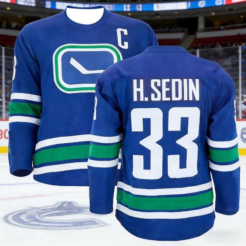 Men's New Vancouver Canucks Hockey Training Jersey - Breathable, Quick-Drying Long-Sleeved Shirt for Outdoor Activities Kids