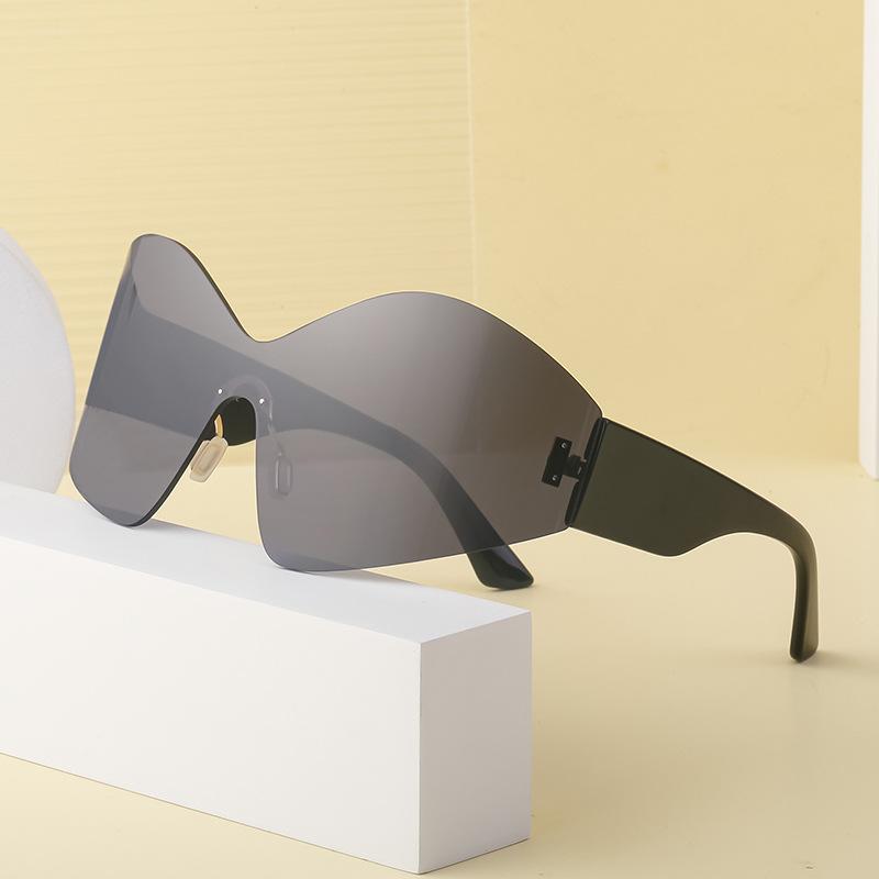 Vintage  Rimless Sunglasses Women For Men Fashion Luxury Brand Designer Oversized Sun Glasses Trend Punk Sport Goggle Uv400